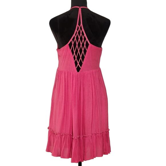 NEW IN Lattice Detail Pink Sundress, Size Large - Picture 3 of 15